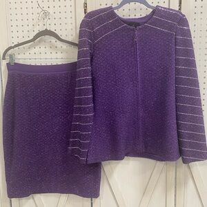 Liorah Violet Full Rhinestone Skirt Set